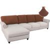 imageHVERSAILTEX Sectional Couch Covers 4 Pieces Sofa Seat Cushion Covers L Shape Separate Cushion Couch Chaise Cover for Both LeftRight Sectional Couch Seat Only 1 Chaise  3 Sofa GreyCaramel