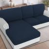 imageHVERSAILTEX Sectional Couch Covers 4 Pieces Sofa Seat Cushion Covers L Shape Separate Cushion Couch Chaise Cover for Both LeftRight Sectional Couch Seat Only 1 Chaise  3 Sofa GreyNavy