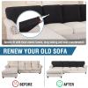 imageHVERSAILTEX Sectional Couch Covers 4 Pieces Sofa Seat Cushion Covers L Shape Separate Cushion Couch Chaise Cover for Both LeftRight Sectional Couch Seat Only 1 Chaise  3 Sofa GreyBlack