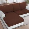 imageHVERSAILTEX Sectional Couch Covers 4 Pieces Sofa Seat Cushion Covers L Shape Separate Cushion Couch Chaise Cover for Both LeftRight Sectional Couch Seat Only 1 Chaise  3 Sofa GreyBurnt Brick