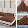imageHVERSAILTEX Sectional Couch Covers 4 Pieces Sofa Seat Cushion Covers L Shape Separate Cushion Couch Chaise Cover for Both LeftRight Sectional Couch Seat Only 1 Chaise  3 Sofa GreyCaramel