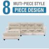 imageHVERSAILTEX Sectional Couch Covers 4 Pieces Sofa Seat Cushion Covers L Shape Separate Cushion Couch Chaise Cover for Both LeftRight Sectional Couch Seat Only 1 Chaise  3 Sofa GreyIsland Fossi