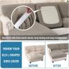imageHVERSAILTEX Sectional Couch Covers 4 Pieces Sofa Seat Cushion Covers L Shape Separate Cushion Couch Chaise Cover for Both LeftRight Sectional Couch Seat Only 1 Chaise  3 Sofa GreyTaupe
