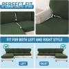 imageHVERSAILTEX Sectional Couch Covers 4 Pieces Sofa Seat Cushion Covers L Shape Separate Cushion Couch Chaise Cover for Both LeftRight Sectional Couch Seat Only 1 Chaise  3 Sofa GreyBronze Green