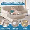 imageHVERSAILTEX Sectional Couch Covers 4 Pieces Sofa Seat Cushion Covers L Shape Separate Cushion Couch Chaise Cover for Both LeftRight Sectional Couch Seat Only 1 Chaise  3 Sofa GreySand