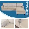 imageHVERSAILTEX Sectional Couch Covers 4 Pieces Sofa Seat Cushion Covers L Shape Separate Cushion Couch Chaise Cover for Both LeftRight Sectional Couch Seat Only 1 Chaise  3 Sofa GreyNatural
