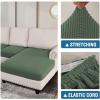 imageHVERSAILTEX Sectional Couch Covers 4 Pieces Sofa Seat Cushion Covers L Shape Separate Cushion Couch Chaise Cover for Both LeftRight Sectional Couch Seat Only 1 Chaise  3 Sofa GreyLoden Frost