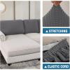 imageHVERSAILTEX Sectional Couch Covers 4 Pieces Sofa Seat Cushion Covers L Shape Separate Cushion Couch Chaise Cover for Both LeftRight Sectional Couch Seat Only 1 Chaise  3 Sofa GreyCharcoal Grey