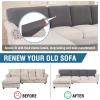 imageHVERSAILTEX Sectional Couch Covers 4 Pieces Sofa Seat Cushion Covers L Shape Separate Cushion Couch Chaise Cover for Both LeftRight Sectional Couch Seat Only 1 Chaise  3 Sofa GreyCharcoal Grey