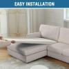 imageHVERSAILTEX Sectional Couch Covers 4 Pieces Sofa Seat Cushion Covers L Shape Separate Cushion Couch Chaise Cover for Both LeftRight Sectional Couch Seat Only 1 Chaise  3 Sofa GreyIvory
