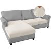 imageHVERSAILTEX Sectional Couch Covers 4 Pieces Sofa Seat Cushion Covers L Shape Separate Cushion Couch Chaise Cover for Both LeftRight Sectional Couch Seat Only 1 Chaise  3 Sofa GreyIvory