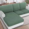 imageHVERSAILTEX Sectional Couch Covers 4 Pieces Sofa Seat Cushion Covers L Shape Separate Cushion Couch Chaise Cover for Both LeftRight Sectional Couch Seat Only 1 Chaise  3 Sofa GreyLoden Frost