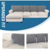 imageHVERSAILTEX Sectional Couch Covers 4 Pieces Sofa Seat Cushion Covers L Shape Separate Cushion Couch Chaise Cover for Both LeftRight Sectional Couch Seat Only 1 Chaise  3 Sofa GreyDove