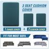 imageHVERSAILTEX Sectional Couch Covers 4 Pieces Sofa Seat Cushion Covers L Shape Separate Cushion Couch Chaise Cover for Both LeftRight Sectional Couch Seat Only 1 Chaise  3 Sofa GreyDeep Teal