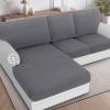 imageHVERSAILTEX Sectional Couch Covers 4 Pieces Sofa Seat Cushion Covers L Shape Separate Cushion Couch Chaise Cover for Both LeftRight Sectional Couch Seat Only 1 Chaise  3 Sofa GreyCharcoal Grey