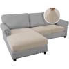 imageHVERSAILTEX Sectional Couch Covers 4 Pieces Sofa Seat Cushion Covers L Shape Separate Cushion Couch Chaise Cover for Both LeftRight Sectional Couch Seat Only 1 Chaise  3 Sofa GreyIsland Fossi