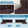 imageHVERSAILTEX Sectional Couch Covers 4 Pieces Sofa Seat Cushion Covers L Shape Separate Cushion Couch Chaise Cover for Both LeftRight Sectional Couch Seat Only 1 Chaise  3 Sofa GreyChocolate