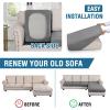 imageHVERSAILTEX Sectional Couch Covers 4 Pieces Sofa Seat Cushion Covers L Shape Separate Cushion Couch Chaise Cover for Both LeftRight Sectional Couch Seat Only 1 Chaise  3 Sofa GreyDove