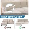 imageHVERSAILTEX Sectional Couch Covers 4 Pieces Sofa Seat Cushion Covers L Shape Separate Cushion Couch Chaise Cover for Both LeftRight Sectional Couch Seat Only 1 Chaise  3 Sofa GreyIsland Fossi