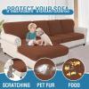 imageHVERSAILTEX Sectional Couch Covers 4 Pieces Sofa Seat Cushion Covers L Shape Separate Cushion Couch Chaise Cover for Both LeftRight Sectional Couch Seat Only 1 Chaise  3 Sofa GreyCaramel