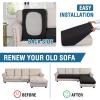 imageHVERSAILTEX Sectional Couch Covers 4 Pieces Sofa Seat Cushion Covers L Shape Separate Cushion Couch Chaise Cover for Both LeftRight Sectional Couch Seat Only 1 Chaise  3 Sofa GreyBlack