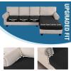 imageHVERSAILTEX Sectional Couch Covers 4 Pieces Sofa Seat Cushion Covers L Shape Separate Cushion Couch Chaise Cover for Both LeftRight Sectional Couch Seat Only 1 Chaise  3 Sofa GreyBlack