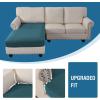 imageHVERSAILTEX Sectional Couch Covers 4 Pieces Sofa Seat Cushion Covers L Shape Separate Cushion Couch Chaise Cover for Both LeftRight Sectional Couch Seat Only 1 Chaise  3 Sofa GreyDeep Teal