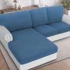 imageHVERSAILTEX Sectional Couch Covers 4 Pieces Sofa Seat Cushion Covers L Shape Separate Cushion Couch Chaise Cover for Both LeftRight Sectional Couch Seat Only 1 Chaise  3 Sofa GreyDusty Blue