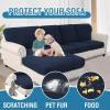 imageHVERSAILTEX Sectional Couch Covers 4 Pieces Sofa Seat Cushion Covers L Shape Separate Cushion Couch Chaise Cover for Both LeftRight Sectional Couch Seat Only 1 Chaise  3 Sofa GreyNavy