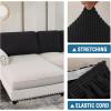 imageHVERSAILTEX Sectional Couch Covers 4 Pieces Sofa Seat Cushion Covers L Shape Separate Cushion Couch Chaise Cover for Both LeftRight Sectional Couch Seat Only 1 Chaise  3 Sofa GreyBlack