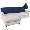 imageHVERSAILTEX Sectional Couch Covers 4 Pieces Sofa Seat Cushion Covers L Shape Separate Cushion Couch Chaise Cover for Both LeftRight Sectional Couch Seat Only 1 Chaise  3 Sofa GreyNavy