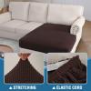 imageHVERSAILTEX Sectional Couch Covers 4 Pieces Sofa Seat Cushion Covers L Shape Separate Cushion Couch Chaise Cover for Both LeftRight Sectional Couch Seat Only 1 Chaise  3 Sofa GreyChocolate