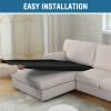 imageHVERSAILTEX Sectional Couch Covers 4 Pieces Sofa Seat Cushion Covers L Shape Separate Cushion Couch Chaise Cover for Both LeftRight Sectional Couch Seat Only 1 Chaise  3 Sofa GreyBlack
