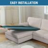 imageHVERSAILTEX Sectional Couch Covers 4 Pieces Sofa Seat Cushion Covers L Shape Separate Cushion Couch Chaise Cover for Both LeftRight Sectional Couch Seat Only 1 Chaise  3 Sofa GreyDeep Teal