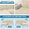 imageHVERSAILTEX Sectional Couch Covers 4 Pieces Sofa Seat Cushion Covers L Shape Separate Cushion Couch Chaise Cover for Both LeftRight Sectional Couch Seat Only 1 Chaise  3 Sofa GreyNatural