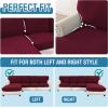 imageHVERSAILTEX Sectional Couch Covers 4 Pieces Sofa Seat Cushion Covers L Shape Separate Cushion Couch Chaise Cover for Both LeftRight Sectional Couch Seat Only 1 Chaise  3 Sofa GreyBurgundy