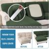 imageHVERSAILTEX Sectional Couch Covers 4 Pieces Sofa Seat Cushion Covers L Shape Separate Cushion Couch Chaise Cover for Both LeftRight Sectional Couch Seat Only 1 Chaise  3 Sofa GreyBronze Green