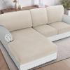 imageHVERSAILTEX Sectional Couch Covers 4 Pieces Sofa Seat Cushion Covers L Shape Separate Cushion Couch Chaise Cover for Both LeftRight Sectional Couch Seat Only 1 Chaise  3 Sofa GreyIsland Fossi
