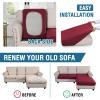 imageHVERSAILTEX Sectional Couch Covers 4 Pieces Sofa Seat Cushion Covers L Shape Separate Cushion Couch Chaise Cover for Both LeftRight Sectional Couch Seat Only 1 Chaise  3 Sofa GreyBurgundy
