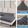 imageHVERSAILTEX Sectional Couch Covers 4 Pieces Sofa Seat Cushion Covers L Shape Separate Cushion Couch Chaise Cover for Both LeftRight Sectional Couch Seat Only 1 Chaise  3 Sofa GreyCharcoal Grey