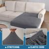 imageHVERSAILTEX Sectional Couch Covers 4 Pieces Sofa Seat Cushion Covers L Shape Separate Cushion Couch Chaise Cover for Both LeftRight Sectional Couch Seat Only 1 Chaise  3 Sofa GreyCharcoal Grey