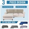 imageHVERSAILTEX Sectional Couch Covers 4 Pieces Sofa Seat Cushion Covers L Shape Separate Cushion Couch Chaise Cover for Both LeftRight Sectional Couch Seat Only 1 Chaise  3 Sofa GreyIsland Fossi