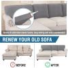 imageHVERSAILTEX Sectional Couch Covers 4 Pieces Sofa Seat Cushion Covers L Shape Separate Cushion Couch Chaise Cover for Both LeftRight Sectional Couch Seat Only 1 Chaise  3 Sofa GreyDove