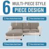 imageHVERSAILTEX Sectional Couch Covers 4 Pieces Sofa Seat Cushion Covers L Shape Separate Cushion Couch Chaise Cover for Both LeftRight Sectional Couch Seat Only 1 Chaise  3 Sofa GreyTaupe