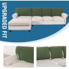 imageHVERSAILTEX Sectional Couch Covers 4 Pieces Sofa Seat Cushion Covers L Shape Separate Cushion Couch Chaise Cover for Both LeftRight Sectional Couch Seat Only 1 Chaise  3 Sofa GreyBronze Green