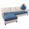 imageHVERSAILTEX Sectional Couch Covers 4 Pieces Sofa Seat Cushion Covers L Shape Separate Cushion Couch Chaise Cover for Both LeftRight Sectional Couch Seat Only 1 Chaise  3 Sofa GreyDusty Blue