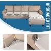 imageHVERSAILTEX Sectional Couch Covers 4 Pieces Sofa Seat Cushion Covers L Shape Separate Cushion Couch Chaise Cover for Both LeftRight Sectional Couch Seat Only 1 Chaise  3 Sofa GreyIvory