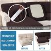 imageHVERSAILTEX Sectional Couch Covers 4 Pieces Sofa Seat Cushion Covers L Shape Separate Cushion Couch Chaise Cover for Both LeftRight Sectional Couch Seat Only 1 Chaise  3 Sofa GreyChocolate