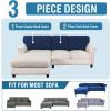 imageHVERSAILTEX Sectional Couch Covers 4 Pieces Sofa Seat Cushion Covers L Shape Separate Cushion Couch Chaise Cover for Both LeftRight Sectional Couch Seat Only 1 Chaise  3 Sofa GreyNavy