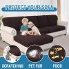 imageHVERSAILTEX Sectional Couch Covers 4 Pieces Sofa Seat Cushion Covers L Shape Separate Cushion Couch Chaise Cover for Both LeftRight Sectional Couch Seat Only 1 Chaise  3 Sofa GreyChocolate